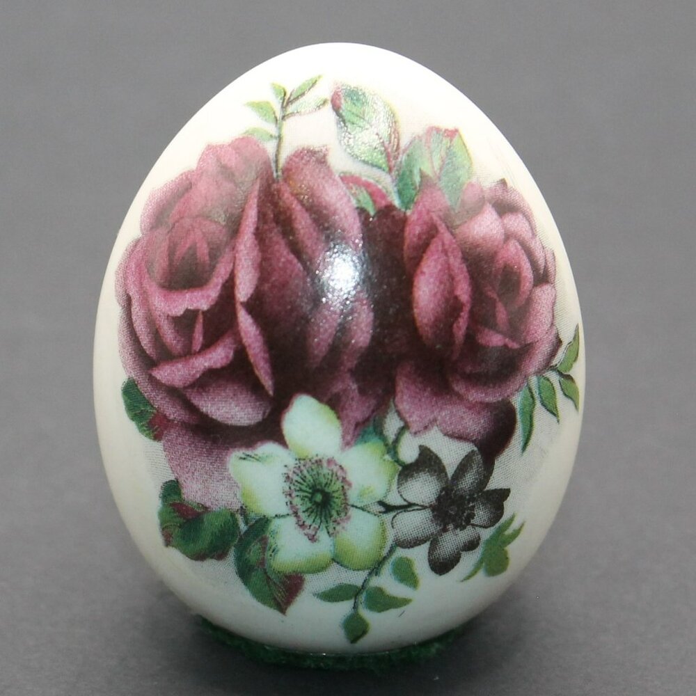 Vintage Bisque Porcelain Hand Painted Egg